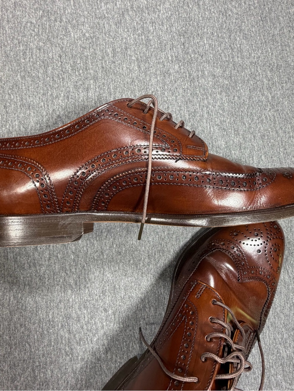 Vintage Cole Haan Men's Brown Leather Wingtip Oxfords 10D Made in USA - Picture 3 of 7
